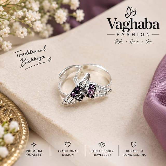 Traditional Silver Floral Bichhiya